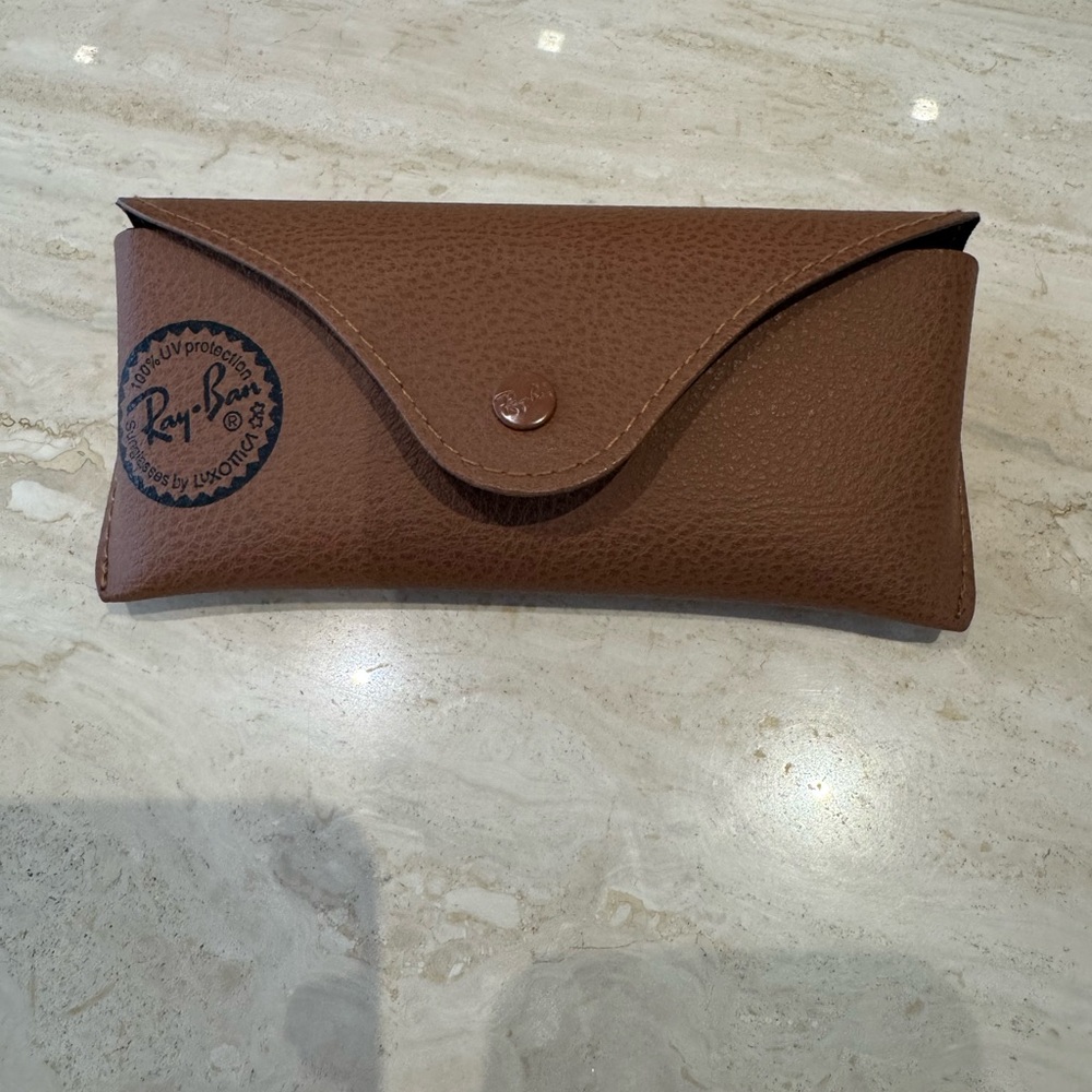 Ray-Ban Tan Leather Sunglasses Case